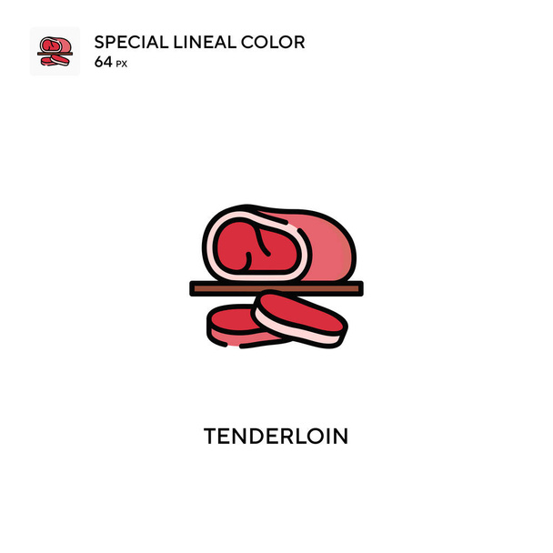 Tenderloin Icone a colori lineari speciali. Icone a forma di filetto per il tuo progetto aziendale - Vettoriali, immagini