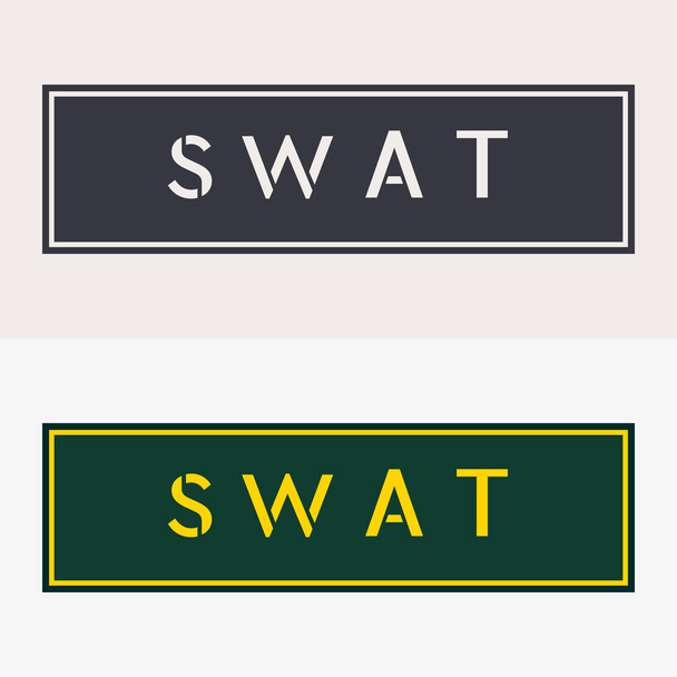 軍事パッチ。陸軍バッジだ。SWATの象徴。ミリタリースタイルジャケット、シャツ、 Tシャツのデザイン要素 - ベクター画像