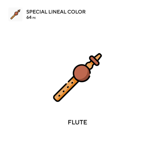 Fluit Speciale lineal kleur icon.Flute pictogrammen voor uw business project - Vector, afbeelding