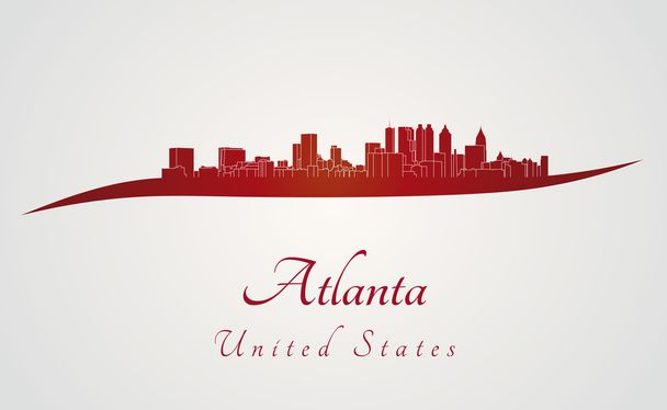 Атланта силуэт в красном
 - Вектор,изображение