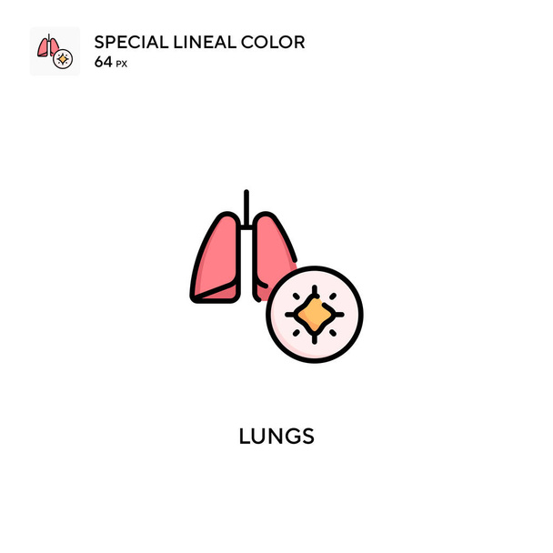 Tüdő Speciális lineáris szín ikon.Tüdő ikonok az üzleti projekt - Vektor, kép