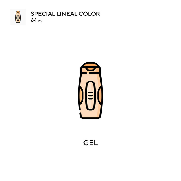 Gel Iconos especiales de color lineal.Iconos de gel para tu proyecto empresarial - Vector, imagen