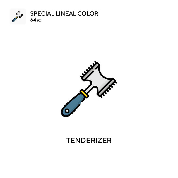 Tenderizer Iconos especiales de color lineal.Tenderizer para tu proyecto empresarial - Vector, Imagen