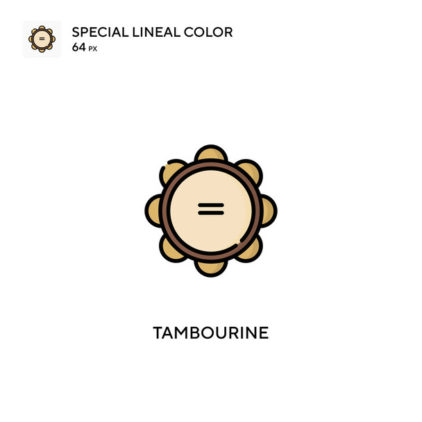 Иконки Tambourine Special lineal color icon.Tambourine для Вашего бизнеса - Вектор,изображение