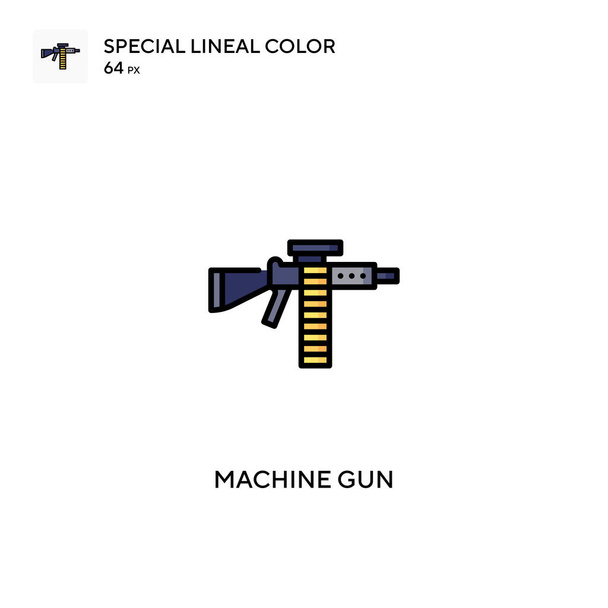 Кулемет Спеціальна піктограма лінійного кольору. Піктограми машинного пістолета для вашого бізнес-проекту
 - Вектор, зображення