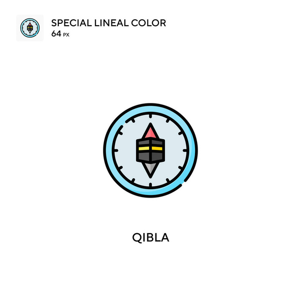 Qibla Спеціальна лінійна кольорова піктограма. Піктограми Qibla для вашого бізнес-проекту
 - Вектор, зображення
