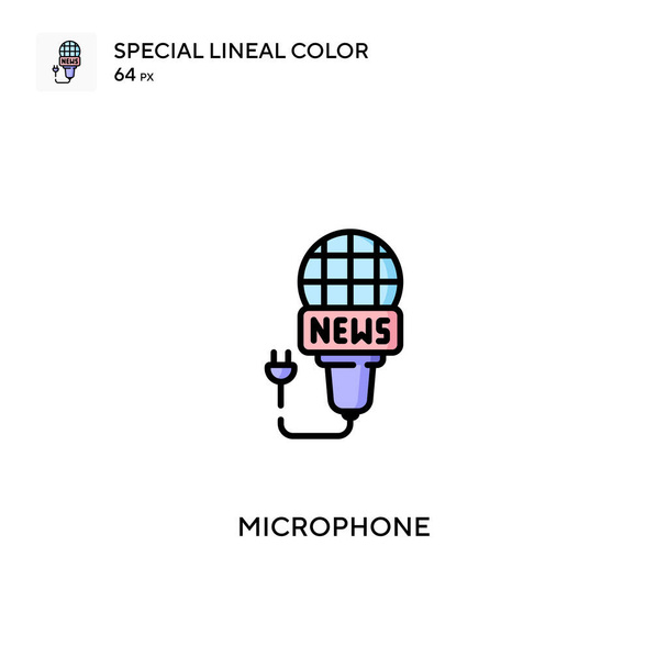 Mikrofoni Erityinen lineaarinen väri icon.Microphone kuvakkeet yrityksesi projekti - Vektori, kuva