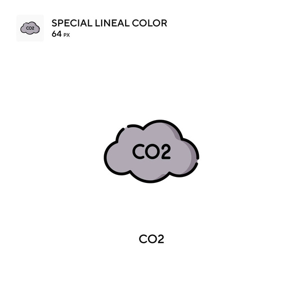 Co2 Iconos especiales de color lineal.Co2 para su proyecto empresarial - Vector, imagen