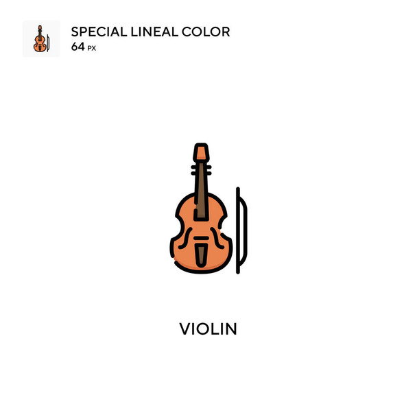 Violín Icono especial de color lineal.Iconos de violín para tu proyecto empresarial - Vector, imagen