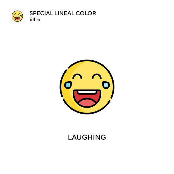 Lachen Speciale lijnkleur icon.Laughing pictogrammen voor uw business project - Vector, afbeelding