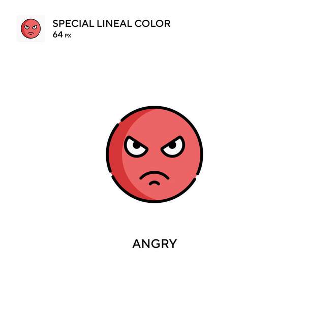 Angry Special lineal color icon.Angry icons for your business project - Vector, Image