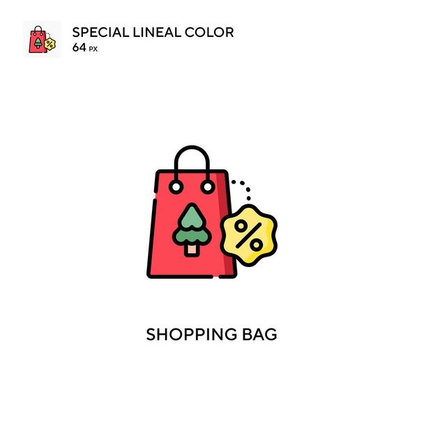 Einkaufstasche Spezielle lineare Farbsymbole. Einkaufstaschensymbole für Ihr Geschäftsprojekt - Vektor, Bild