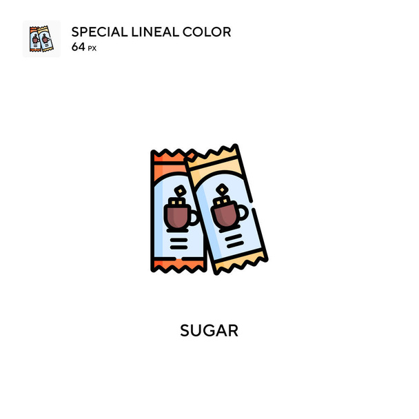 Sugar Special lineáris színikon.Cukor ikonok az üzleti projektjéhez - Vektor, kép