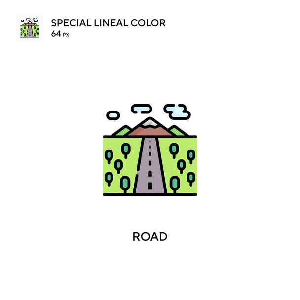 Οδική Ειδική lineal εικονίδιο χρώμα.Οδικές εικόνες για την επιχείρησή σας έργο - Διάνυσμα, εικόνα