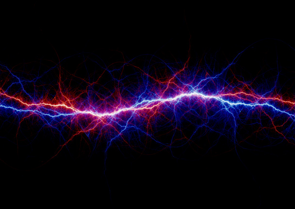 Red and blue lightning, hot and ice plasma background - Photo, Image
