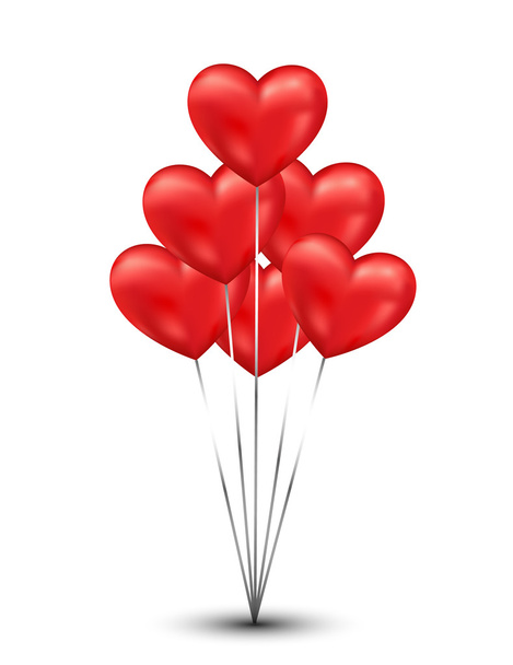 Shiny heart balloons background - Vecteur, image