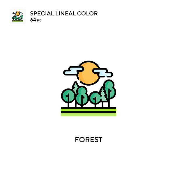 Ícones de cor linear especial Floresta icon.Forest para o seu projeto de negócio
 - Vetor, Imagem