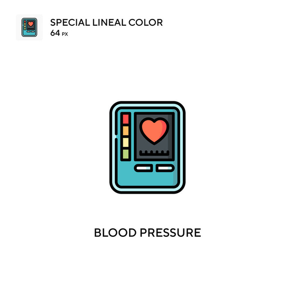 Presión arterial Icono de color lineal especial.Iconos de presión arterial para su proyecto empresarial - Vector, Imagen