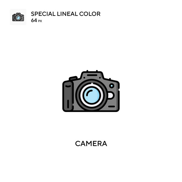 Camera Special lineal color icon.Camera icons for your business project - Vector, Image