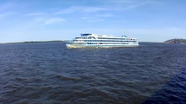passenger ship on the river - Footage, Video