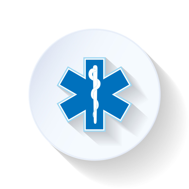 Emblem Krankenwagen flache Ikone - Vektor, Bild