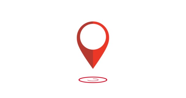 Icono de Pin de ubicación. 4K video Movimiento GPS del pin que muestra la ubicación en el mapa. - Imágenes, Vídeo