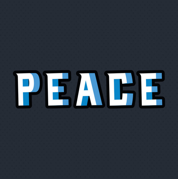 3d Peace lettering on gray background vector design - Вектор,изображение