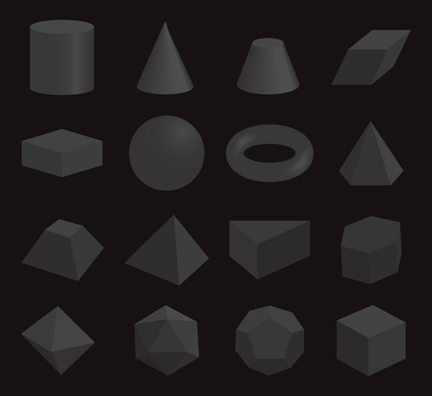 Set di forme geometriche colorate volumetriche. Illustrazione vettoriale - Vettoriali, immagini
