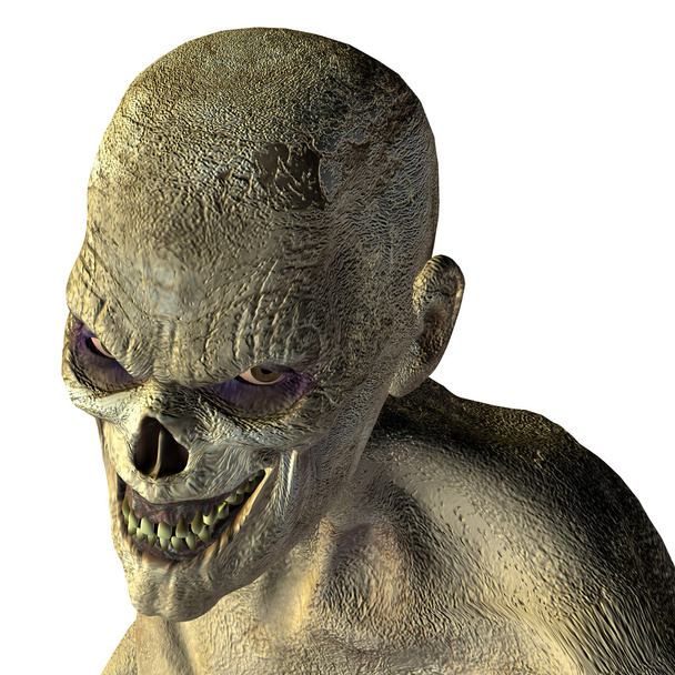 Zombie hoofd met boze oog - Foto, afbeelding