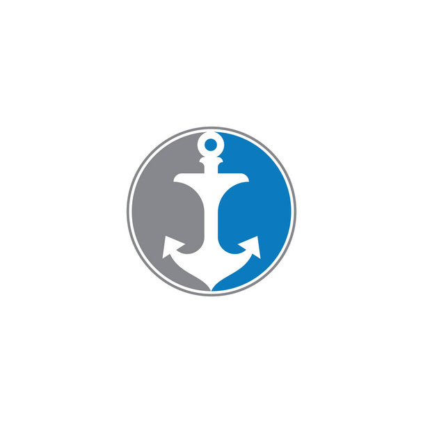 Logo de ancla e iconos de plantilla de símbolo - Vector, Imagen