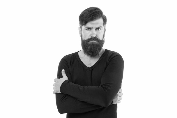 You will look unkempt while waiting for beard grow. Have patience to keep beard untouched. Hipster appearance. Beard fashion. Man bearded hipster stylish mustache. Tips maintain beard. Male portrait - Foto, Imagem