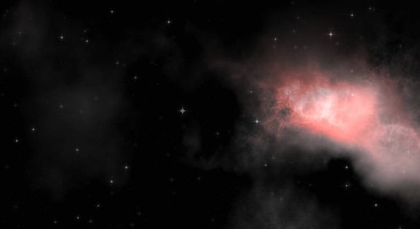 Campo estelar no espaço galáctico com nebulosa colorida. Fundo de ficção científica do espaço profundo. Papel de parede etéreo
. - Foto, Imagem