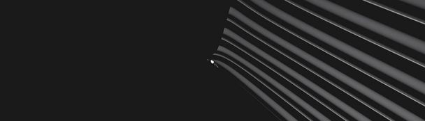 Ultra szeroka 3D ilustracja geometrycznego kształtu ducha biały kolor na białym abstrakcyjnym tle jako zakrzywionej i błyszczącej powierzchni z bezpośrednim odbiciem światła na halloween i opuszczony - Zdjęcie, obraz