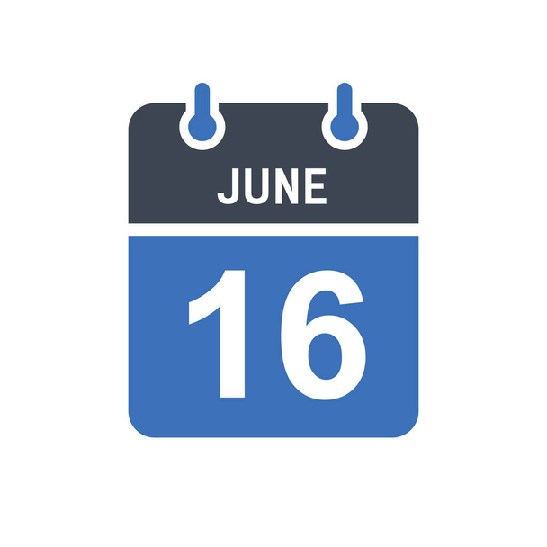 June 16 Calendar Date Icon, Event Date Icon, Calendar Date, Icon Design Vector Graphic - Vector, Image