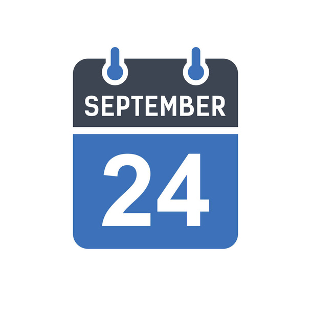 September 24 Calendar Date Icon, Event Date Icon, Calendar Date, Icon Design Vector Graphic - Wektor, obraz