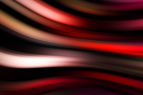 Colorful smooth lines on black background. Liquid and fluid vibrant color waves flowing in the dark. Graphic illustration for wallpaper, banner, background, card, book, cover, poster, banner, brochure - 写真・画像
