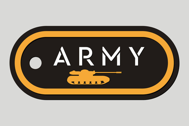 Token militare. Emblema dell'esercito. Distintivo dell'esercito. Elementi di design per giacche, camicie e t-shirt in stile militare - Vettoriali, immagini