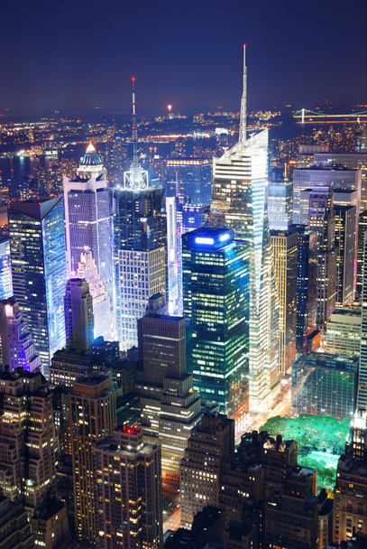 Times Square vista aérea por la noche
 - Foto, Imagen