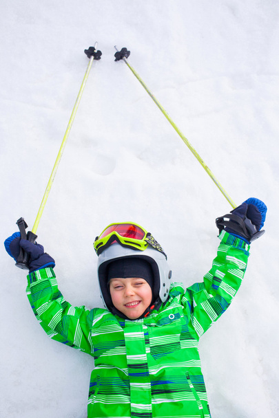 A photo of a junior skier - Fotoğraf, Görsel