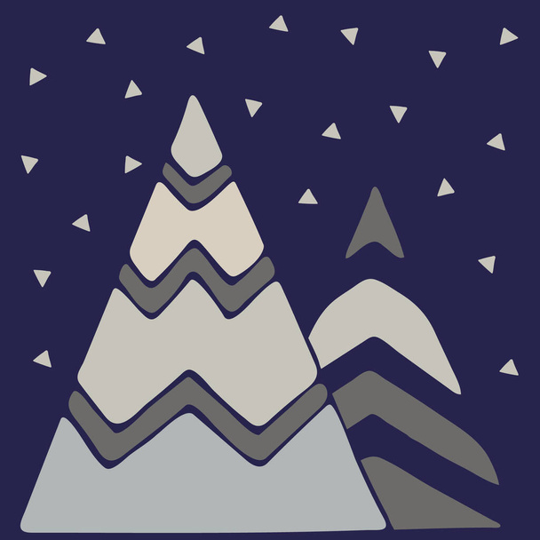 Mountain landscape. A beautiful decorative picture in a modern style and stylish design.  - Vector, Image