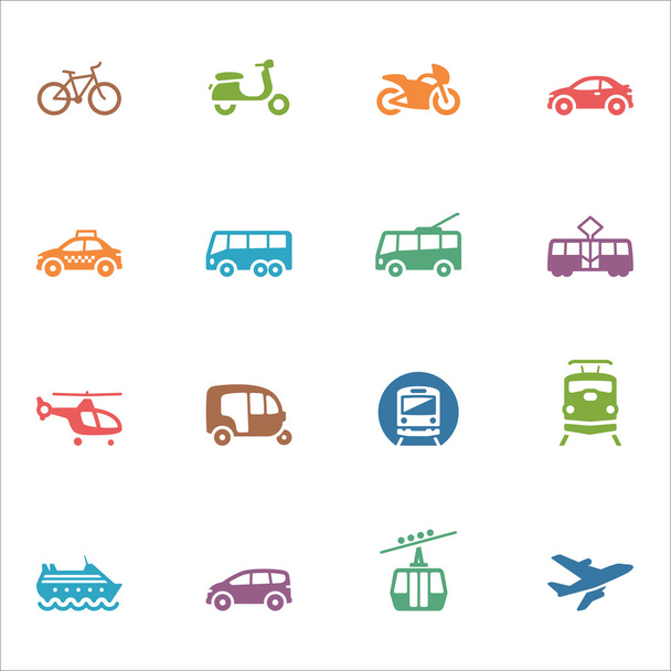 Transportation Icons - Colored Series - Vector, Image