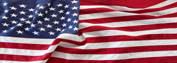 Closeup of rippled American flag - Photo, Image