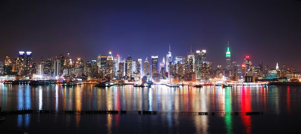 Panorama noturno de Nova Iorque
 - Foto, Imagem