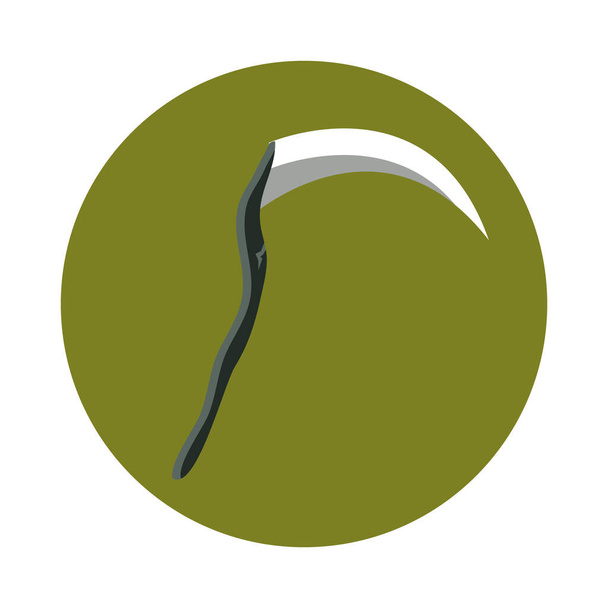 scythe tool steel danger flat and block icon - Vector, Image