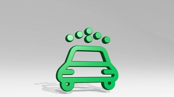 Автомобиль REPAIR WASH 3D иконка отбрасывания тени, 3D иллюстрация для автомобилей и автомобилей - Фото, изображение