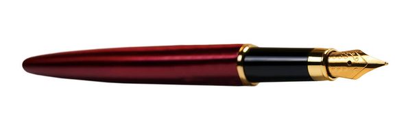 ferramenta caneta fonte dourada isolado em um fundo branco. - Foto, Imagem