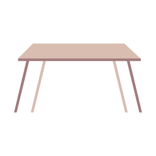 木製のテーブルアイコンは白い背景で - ベクター画像