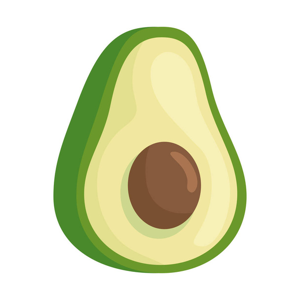 verse avocado groente op witte achtergrond - Vector, afbeelding