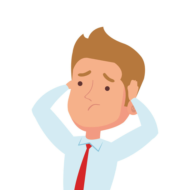 picture businessman worried, in white background - Vector, Image