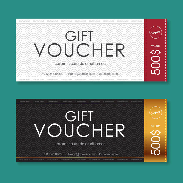 Gift Voucher discount template with luxury pattern.Vector template for gift card premium pattern. Vector illustration. - Vector, Image